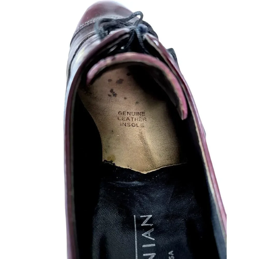 Bostonian  Mens Dress Shoes Made in Italy Burgundy Cap Toe Mens 8.5 women 10